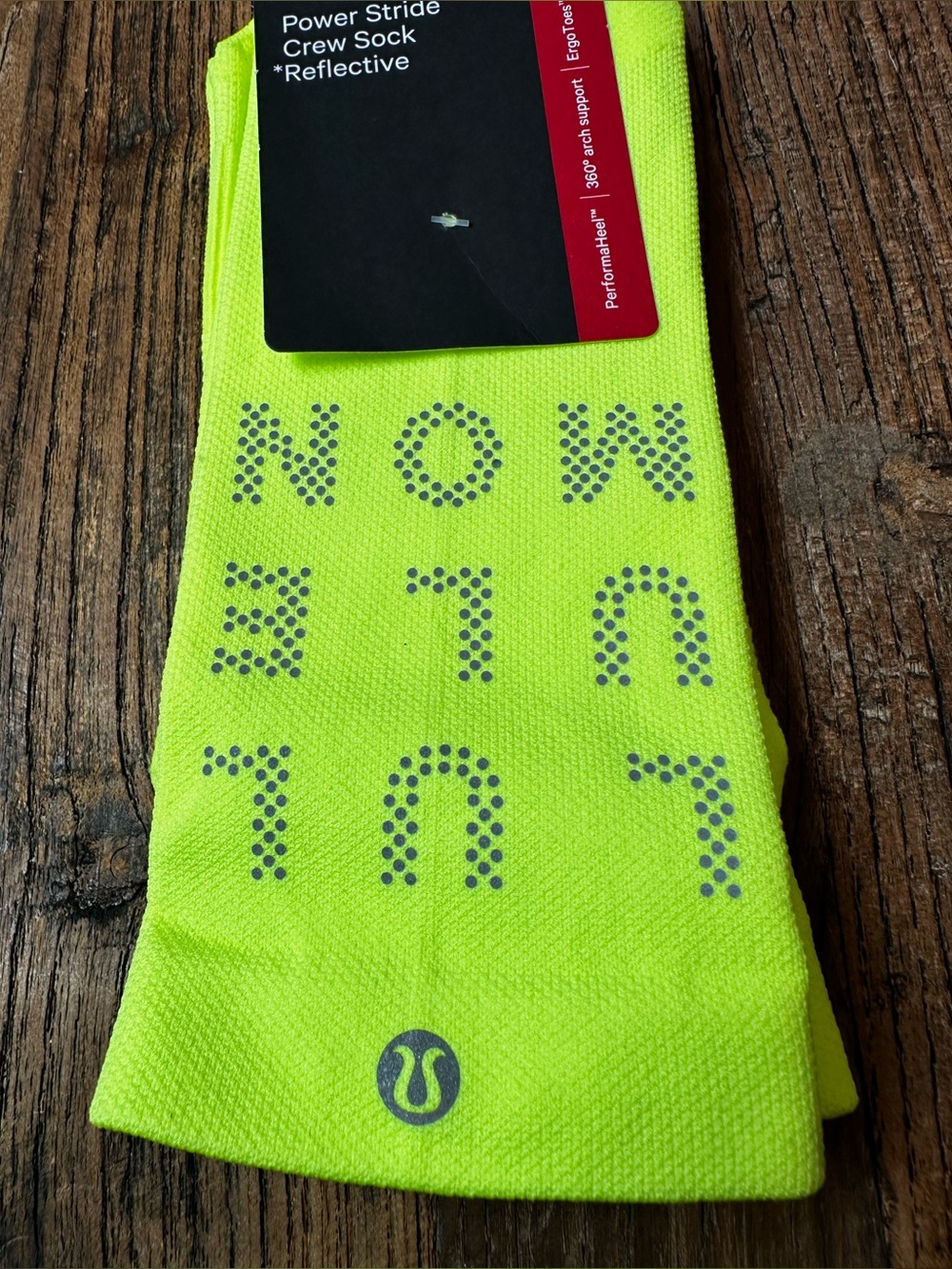 lululemon athletica High-Vis Neon Yellow Power Stride Crew Socks